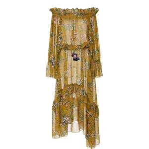 Anjuna Sofia Off-The-Shoulder Floral Print Long Sleeve Boho Maxi Dress Size XS